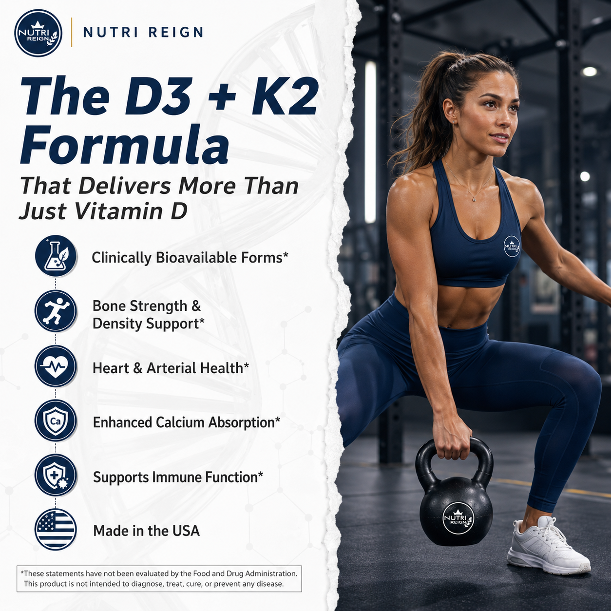 Vitamin D3 + K2 — Extra Strength